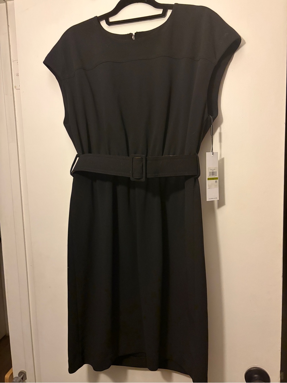 Calvin Klein Black Midi Dress with Belt